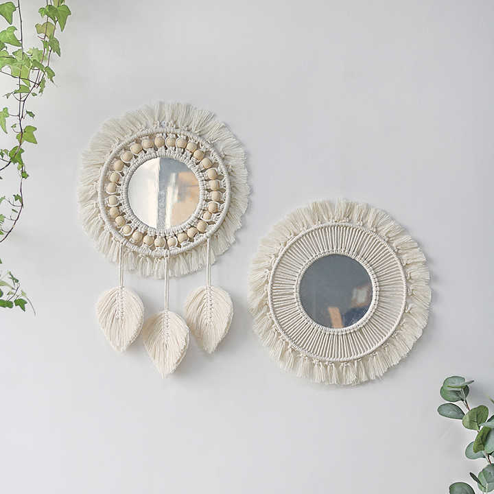 Boho Home Decor Hilo Macrame -ديكور منزلي بوهو مرآه