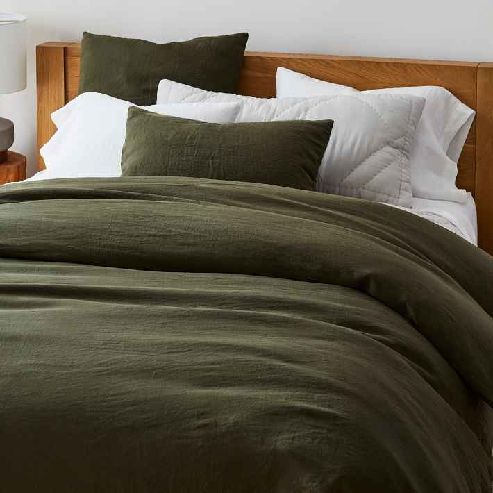 Breathable French Linen Bed Sheet Set, Washed 