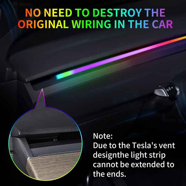 مجموعة الإضاءة المحيطة لسيارة تسلا الطراز . Ambient Lighting Kit for Tesla Model 3/Y with Switch,