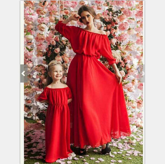 2019 Mom and Daughter Matching Dresses Mother Daughter Clothes Matching Family Outfits Christmas Party 