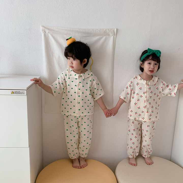 Long sleeve cotton pajama set 