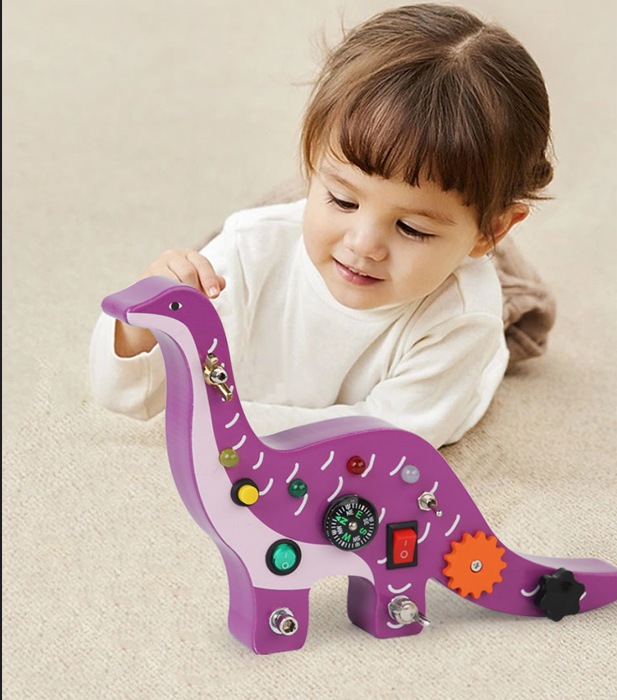ألعاب الأطفال 2024 مجموعة لوحة مفك براغي  2024 Baby Toys Montessori Wooden Dinosaur