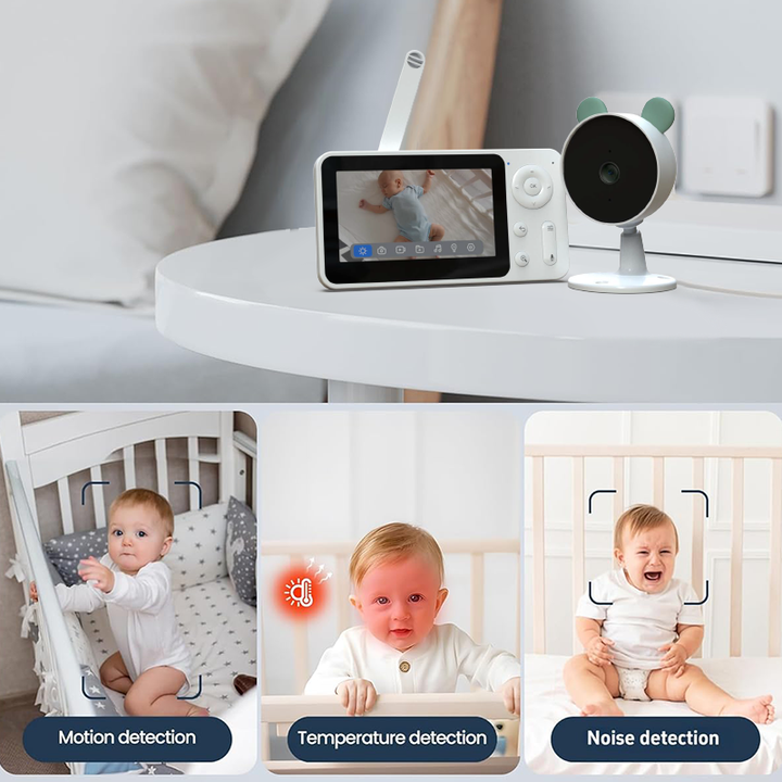 Baby Video Monitor with Automatic Night Vision Two-Way Intercom for Baby Phone Monitoring 
