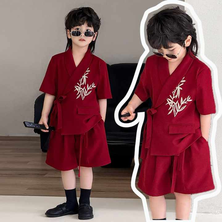 Boys' shorts embroidered tang suit 