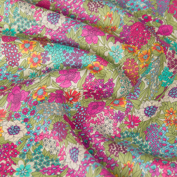 Floral Tana Lawn Cotton Fabric for Dress - قبول التصاميم المخصصة الطباعة الرقمية