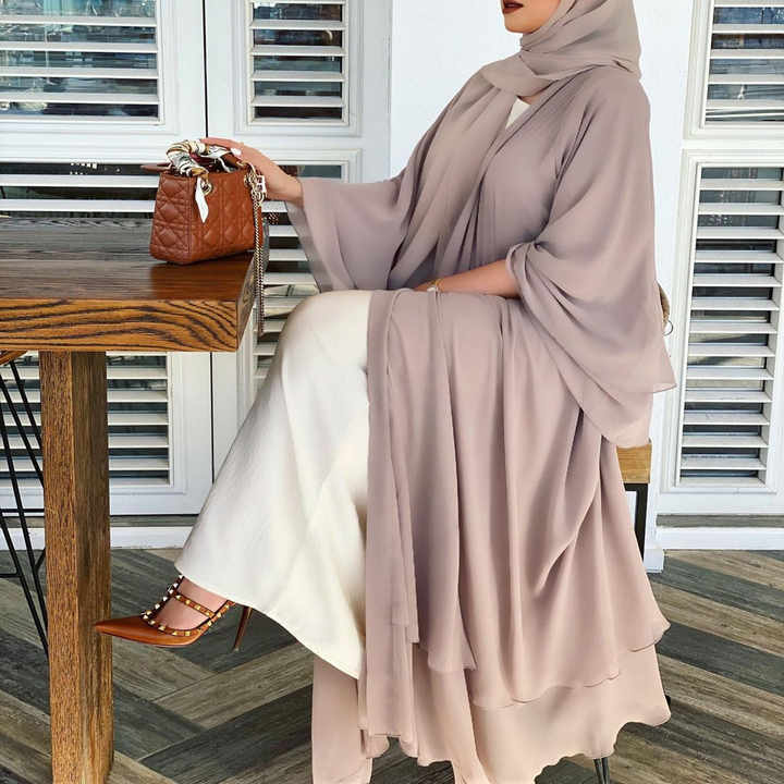 Colorful chiffon abaya 