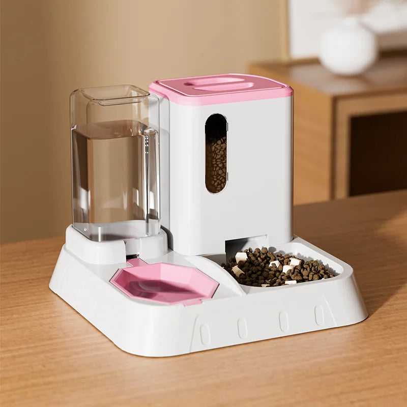 Automatic Cat Feeder and Drinker Large Capacity 2 in 1 Water Drinker Accessories Small Household Supplies - Bowls &amp; Feeders 