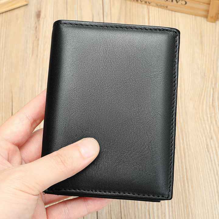 Genuine Leather Factory Bificold Business Men's Multicard Wallet 