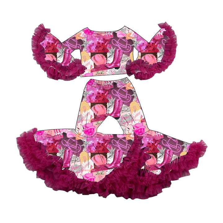 DH ODM Winter Casual Thin Girls Print T-shirt Outfit for Toddler Girls 4T Formal Clothes SetsDH ODM Winter Casual Thin Girls Print T-shirt Outfit for Toddler Girls 4T Formal Clothes Sets 