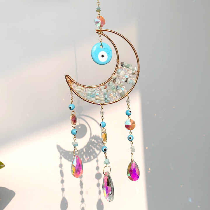 صيد شمس عالي الجودة من الكريستال الطبيعي . High Quality Natural Crystal Sun Catch Moon Catch