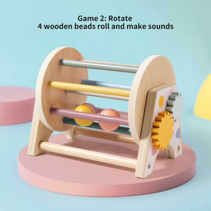 New Wooden Montessori Drum Toy, 3 in 