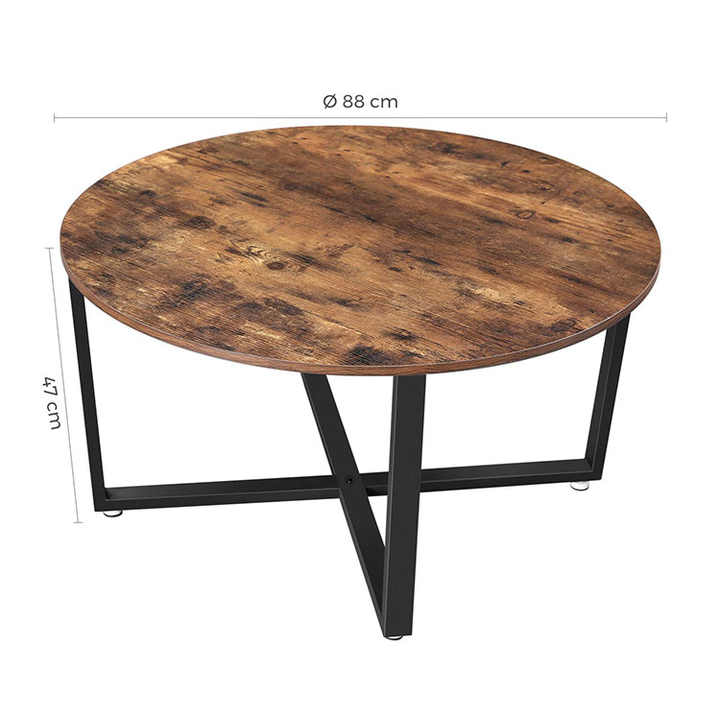 Classic antique coffee table with metal frame design. 