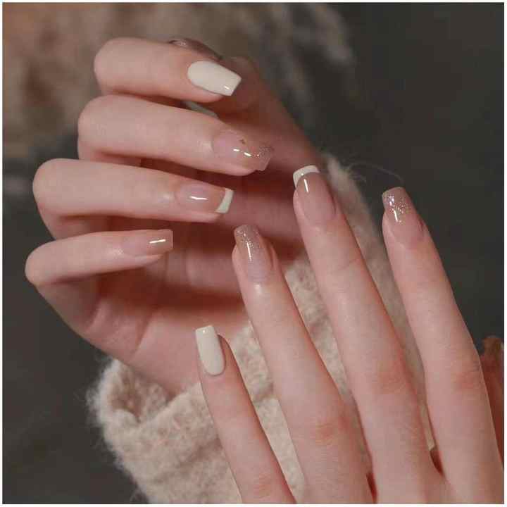 Press on Nails Faux Ongle Court Natural-Artificial Artificial Nails 