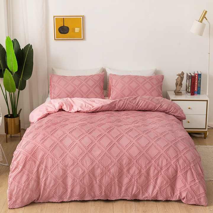 Soft Embroidered All Season Bedding Set Luxury Solid 