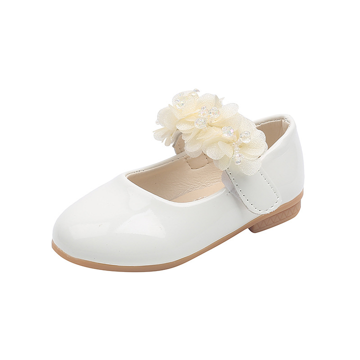 Princess leather shoes for girls, children's water diamond lace shoes, small and medium-sized children's performance patent leather shoes, children's single shoes 