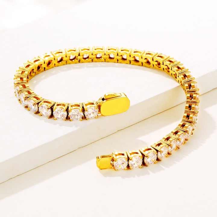 Fashion 3A Shiny Zircon Tennis Chain Bracelet 