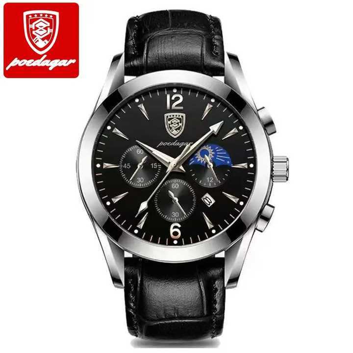 POEDAGAR Men's Watches, Men's Stainless Steel 