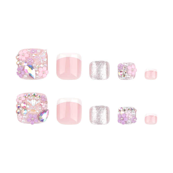 French Style Manicure Fake Nails 