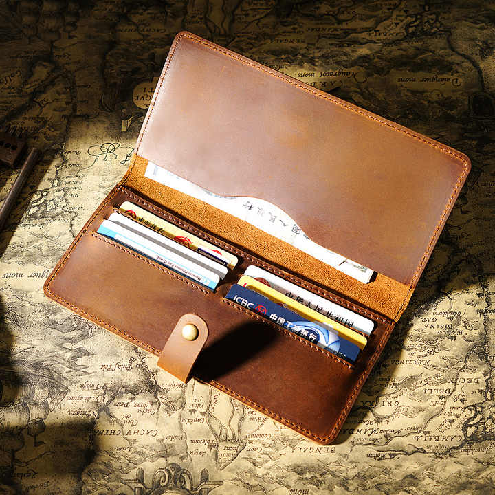 High Quality Cowhide Credit Card Wallet, Durable Genuine Leather Wallet, Essential Functional Coin Travel 