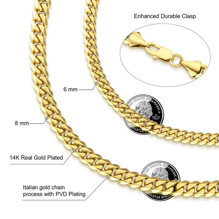 Fashion 14K Gold Plated Stainless Steel Necklace 