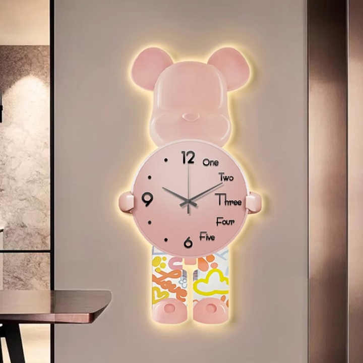 modern luxury shrimp bear wall clock 