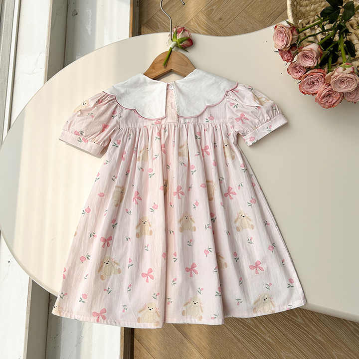 Private Label Embroidered Cotton - Girls' Summer Dress 