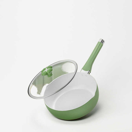 Flat metal frying pan 
