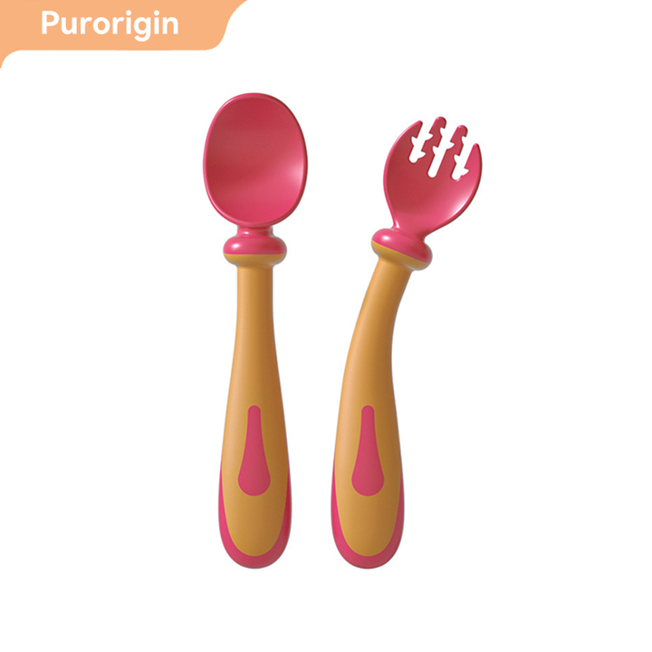 Original Reusable Soft PP Baby Utensils &amp; Products Set for Toddlers with Outer Box 