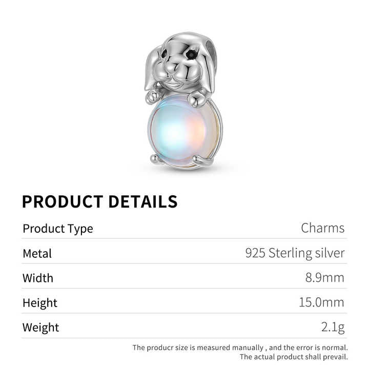 Rabbit Charm Authentic 925 Sterling Silver - Short Ear Rabbit Charm 