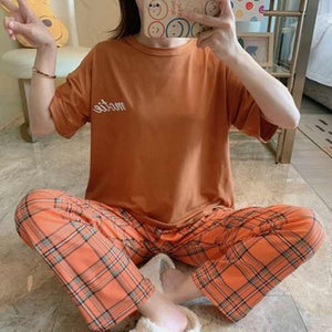 بيجامة نوم نسائية كم طويل