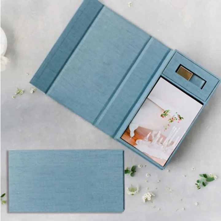 x6 5x7 6x8 photos and USB. Linen Box 4x6 5x7 6x8 