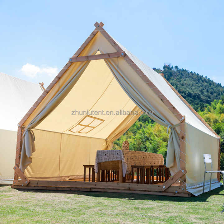 3*3m House-type Waterproof Luxury Camping Tent Four Season Triangular Outdoor Camping Picnic Hot Pot Tent 