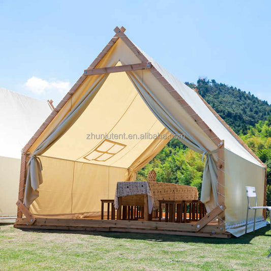 3*3m House-type Waterproof Luxury Camping Tent Four Season Triangular Outdoor Camping Picnic Hot Pot Tent 