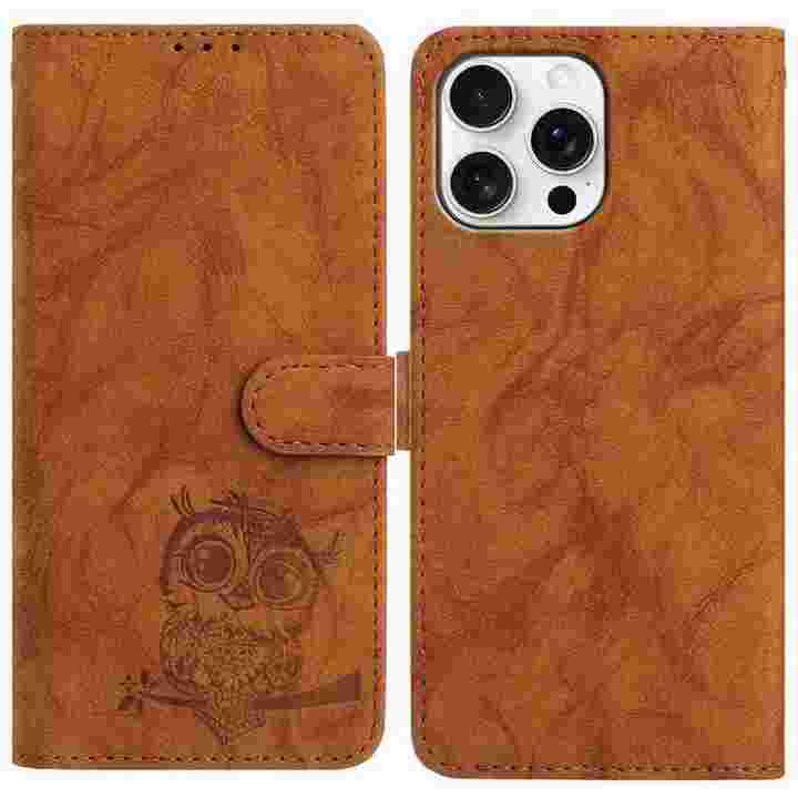 محفظة أعمال PU لهاتف iphone 13 14 15 16 Owl ملحقات الهاتف المحمول الجلدية لـ  كفرات