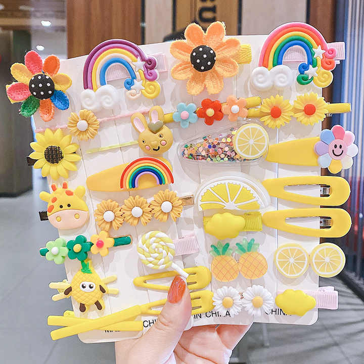 Baby Accessories 14pcs Rainbow Hair Clips for Kids 