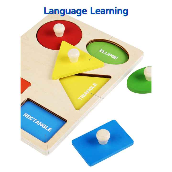 Montessori Geometric Wooden Toys Set for Babies and 