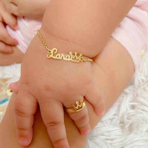 Custom Baby Accessories Stainless Steel Baby Name Bracelets 