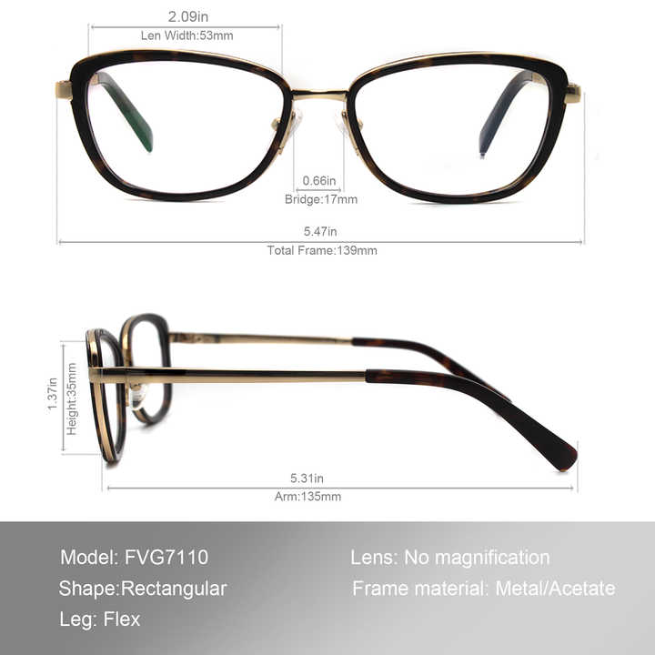 Luxury Vintage Gold Women's Prescription Eyeglasses 