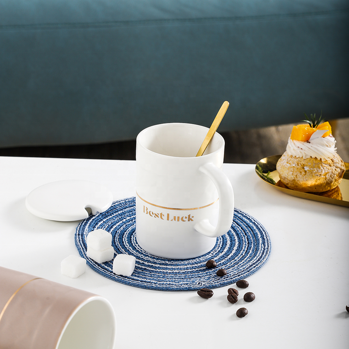Four Color Options Round Cylinder-Ceramic Coffee and Tea Mug 