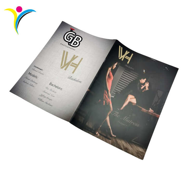 A4 نموذج مخصص أزياء مجلة كتيب طباعة السرج مجلة روايات