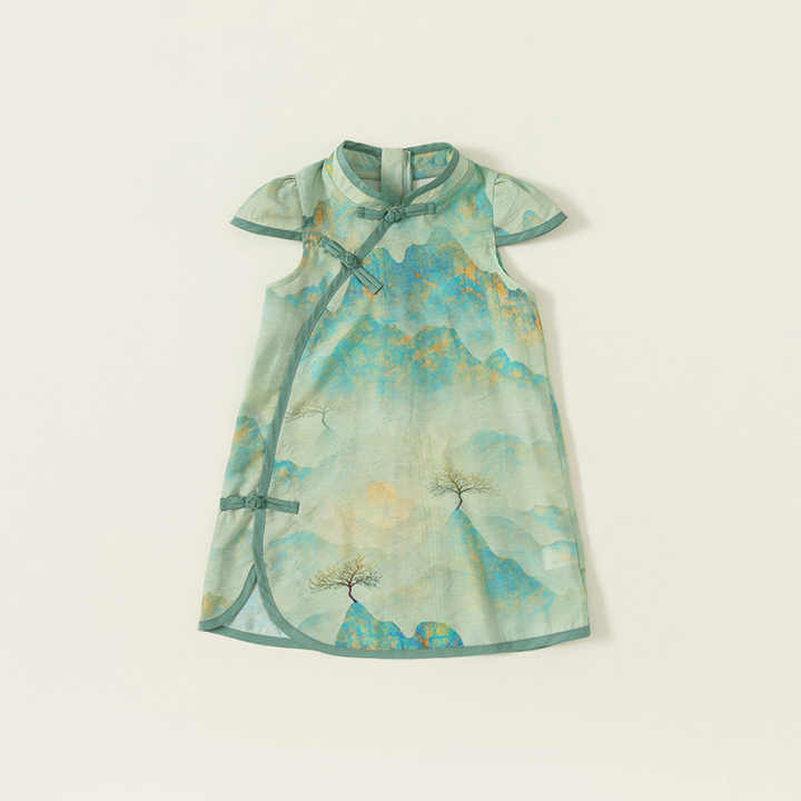 Chinese Style Little Girl Sleeveless Dress 