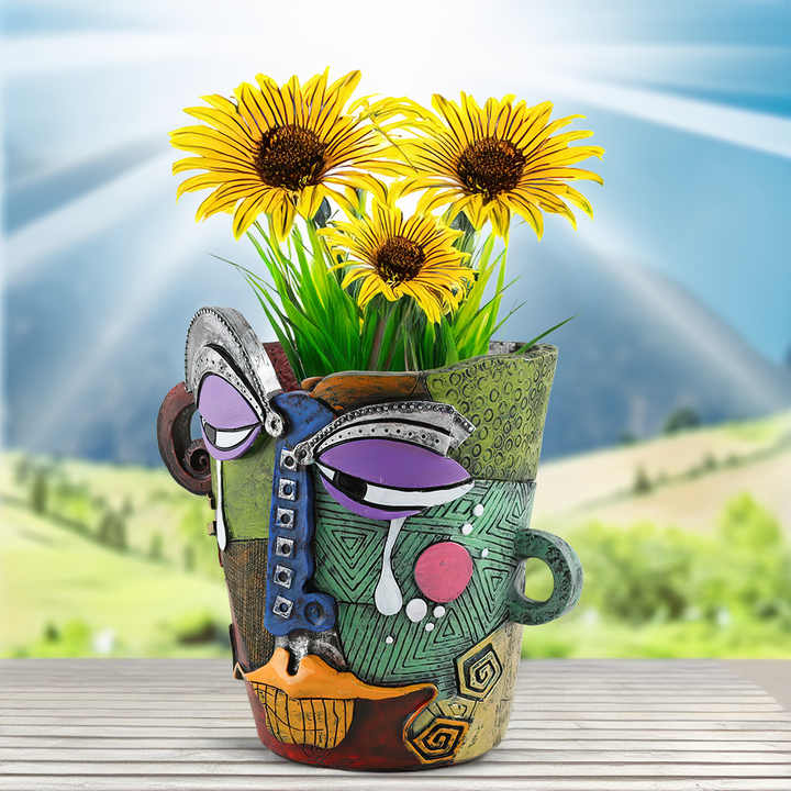 Large flower pot creative abstract art 