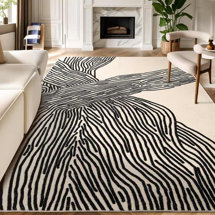 Large 3D patterned rug in style 