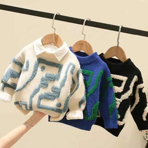 Boys' T-Shirt, Boys' Long Sleeve Knitted Sweater 
