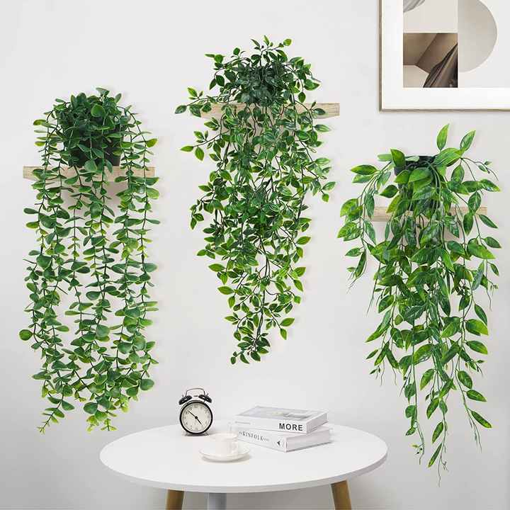 Artificial Snow Beans Green Plastic Rattan Leaf Pod for 