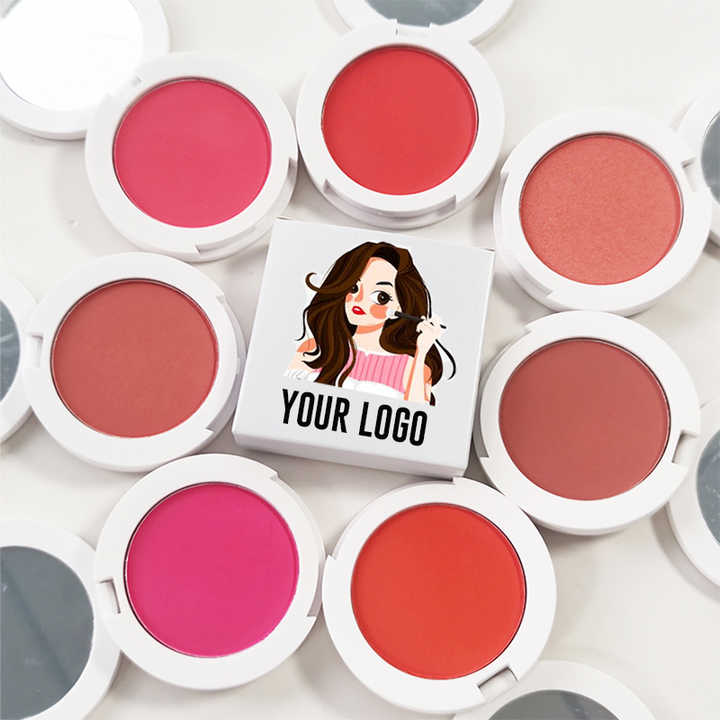 Wholesale Low MOQ Custom Blush Vegan Cruelty Free Pressed Private Label Blush Pink Cheek Makeup 