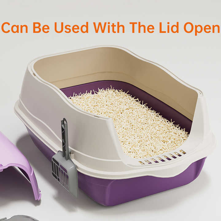 Fully Enclosed Plastic Toilet for Large Pets with Splash-Proof Pet Accessories - Pet Accessories 