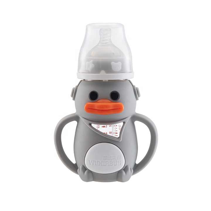 Baby bottle protected by silicone 
