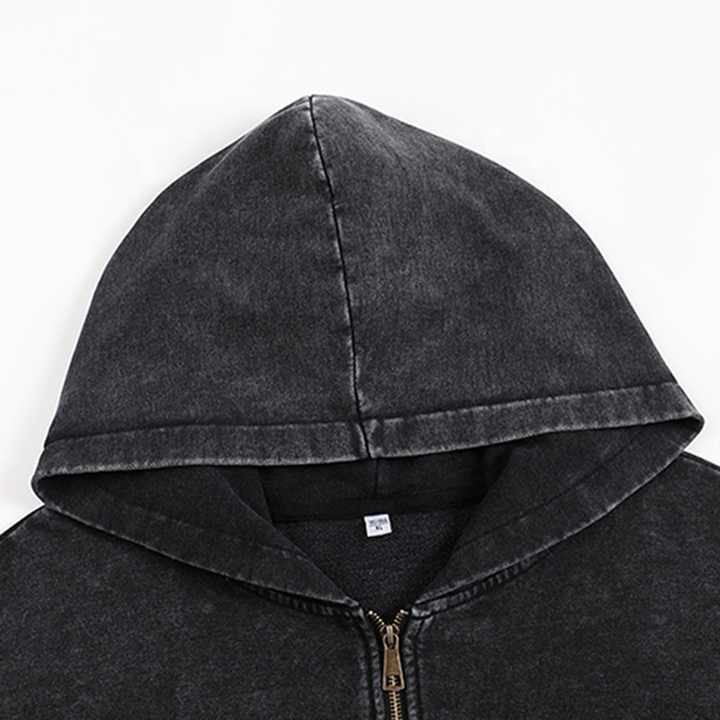 Men Zip up Vintage Hoodie 