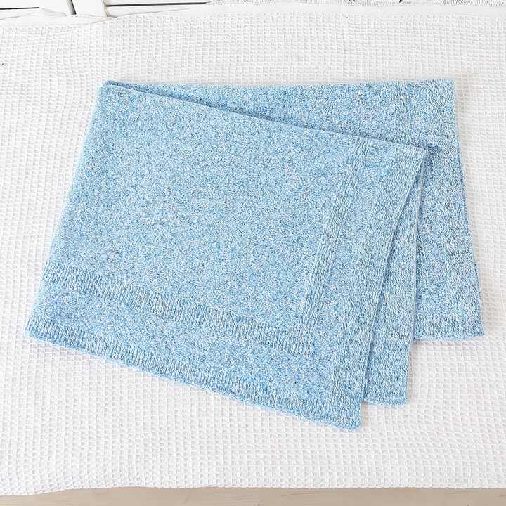 Pure Color Soft Cotton Knitted Blanket 